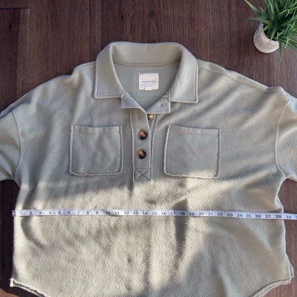 Sage American Eagle Quarter Button Up - Picture 3 of 7